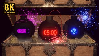 5 Minute Timer Bomb (8K Ultra HD) 💣 Treasure Chest | 3D Timer
