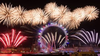 London New Year Eve Firework 2023 - 4K full video - live audio #london #fireworks