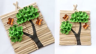 DIY Cara Membuat Hiasan Dinding dari Stik Es Krim | Popsicle Stick Craft