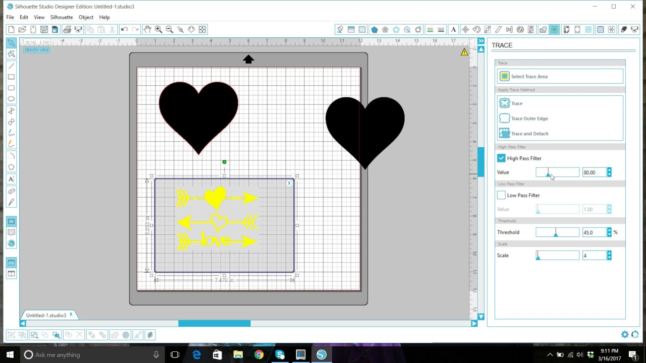 Silhouette Cameo Trace Tutorial Youtube