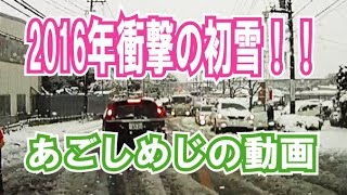 初雪からｽｹﾞｰ大雪!!立ち往生するｸﾙﾏｸﾙﾏ・・・：2016年埼玉【あごしめじのドラレコ動画 Car Driving】