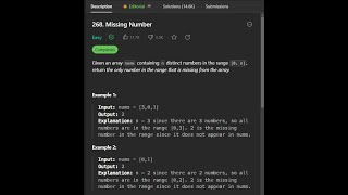 Leetcode 268 . Missing Number (Cyclic sort approach)
