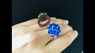 Dome Beaded Ring. DIY beaded Ring