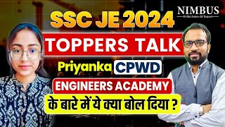 SSC JE Toppers Talk | Priyanka (CPWD) | SSC JE 2024 Success Stories | SSC JE 2024 Toppers Interview