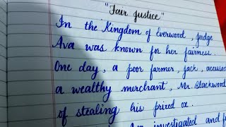 Moral Story: Fair Justice | English Handwriting Practice | Beautiful Cursive Writing