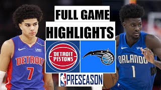 Detroit Pistons vs Orlando Magic Full GAME Highlights | Oct 19 | 2022 NBA Preseason