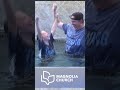 dad baptizes daughter shorts