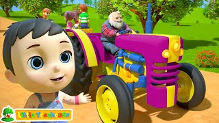 Wheels On The Tractor - Learn Farm Animals + More Vehicle Rhymes & Baby Songs