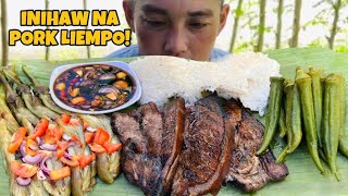 Inihaw na Pork Liempo at Talong plus Okra Mukbang | Filipino Food Mukbang Philippines