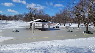 Giant frozen puddle roped off at Christie Pits in Toronto #shorts