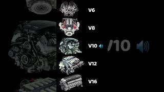 Which Engine Makes the Best Powerful Sound #v6 #v8 #v10 #v12 #v16 ? #ytshorts