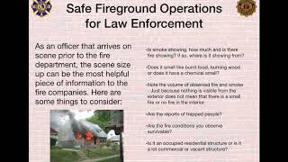Safe Fireground Operations for Law Enforcement Officers