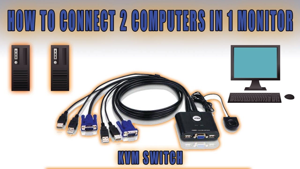 How To Connect 2 Computers In 1 Monitor || KVM Switch - YouTube