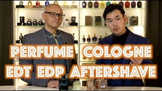 Differences between Eau de Toilette, Eau de Parfum, Cologne and Aftershave?