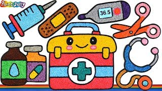 Menggambar Dan Mewarnai Dokter mainan ditetapkan Untuk Anak-anak | Clay coloring For Kids