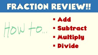 A QUICK REVIEW OF OPERATIONS ON FRACTIONS - easiest video tutorial in 2 minutes