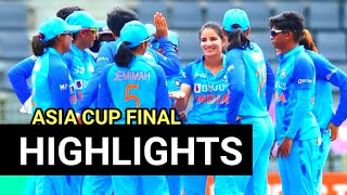 India women's vs srilanka women Asia Cup final highlights 2022