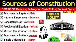 Sources of Indian Constitution | भारतीय संविधान के स्रोत | Polity Question | Polity MCQ | GK Trick