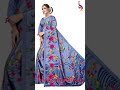 printed bollywood crepe saree blue ₹325