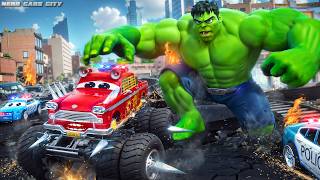 Giant Hulk vs Monster Truck's Road Rage Rampage | Police Cars Action Packed Resc