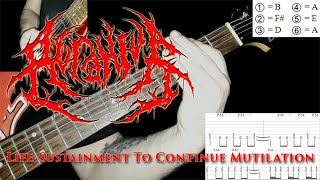 ACRANIUS - Life-Sustainment To Continue Mutilation (guitar cover playthrough tab)