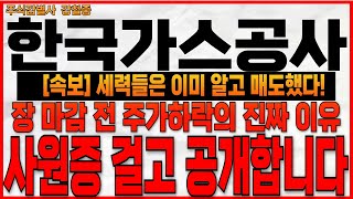 ♦️[한국가스공사 주가 전망]♦️속보! 세력들은 이미 알고 매도했다 장 마감 전 급락의 진짜 이유! 사원증 걸고 공개합니다! 한국가스공사 주주님들 필수시청!!