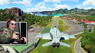 THE WORLD'S TOUGHEST LANDINGS IN A FIGHTER JET - Microsoft Flight Simulator Top Gun DLC