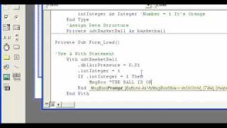 Video 4: VB 6 Programming, User Defined Type, With, If Then, Select Case Part 2