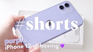 Purple iPhone 12 unboxing 💜🍎 #Shorts