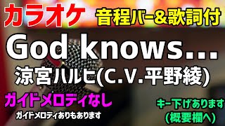 【カラオケ】God knows... / 涼宮ハルヒ(平野綾)【歌詞付・ 涼宮ハルヒの憂鬱】ガイドメロディなし