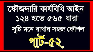 ফৌজদারি কার্যবিধি 124 হতে 565 ধারা। শর্ট সূচি। পার্ট 52 সহজে মনে রাখার কৌশল