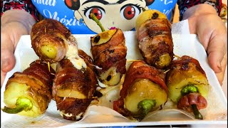 TORITOS | Bacon Wrapped Peppers Stuffed w/ Shrimp & Cheese