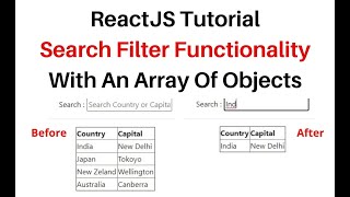 ReactJS Search Filter With An Array Elements Tutorial