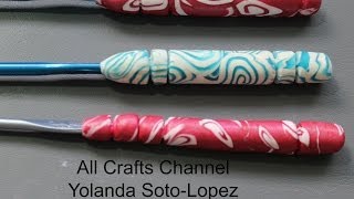 How to make polymer clay covered crochet hooks