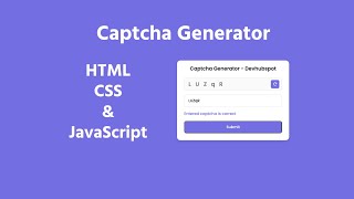 🔴 Create Your Own Captcha! | HTML CSS & JavaScript Tutorial