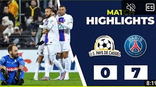 Mbappe Recorded five Goals PSG vs Pays De Cassel 7-0 All Goals & Highlights 2023 HD