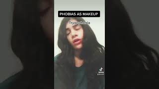 PHOBIAS AS MAKEUP! FAKE BLOOD 🩸 #scary #makeup #warning #phobia #trypophobia #sfx #views #fear