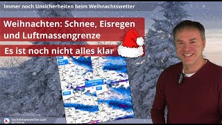 Luftmassengrenze über der Mitte an den Weihnachtstagen mit Schnee, Eisregen und Regen