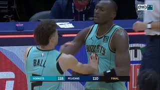 Lamelo Ball & Bismack Biyombo get into a Scuffle after a Hornets Win