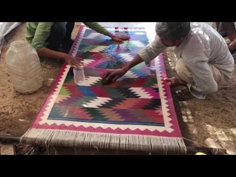 Cotton Dhurrie wash video .Ranbanka durry Udhyog Cotton Dhurrie wash video .Ranbanka durry Udhyog