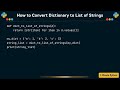 How to Convert Dictionary to List of Strings