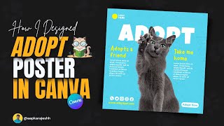 How I have designed Cat ADOPT Poster In Canva | Flyer Design | Canva Tutorial || Rajesh