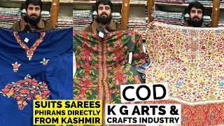 Stunning Kashmiri Suits, Kani Work Sarees, Kurtis, Overcoat With Aari Work at KG Arts \u0026 Crafts Ind.