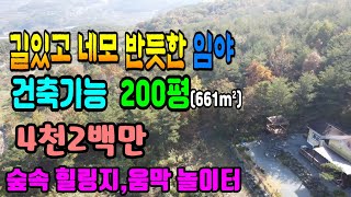 청도토지(346) 길있는 네모 반듯한 임야 선비부동산055-354-8757 건축가능한임야 숲속힐링 산야초재배 버섯재배등 #청도부동산매물#청도토지#청도부동산#청도농막