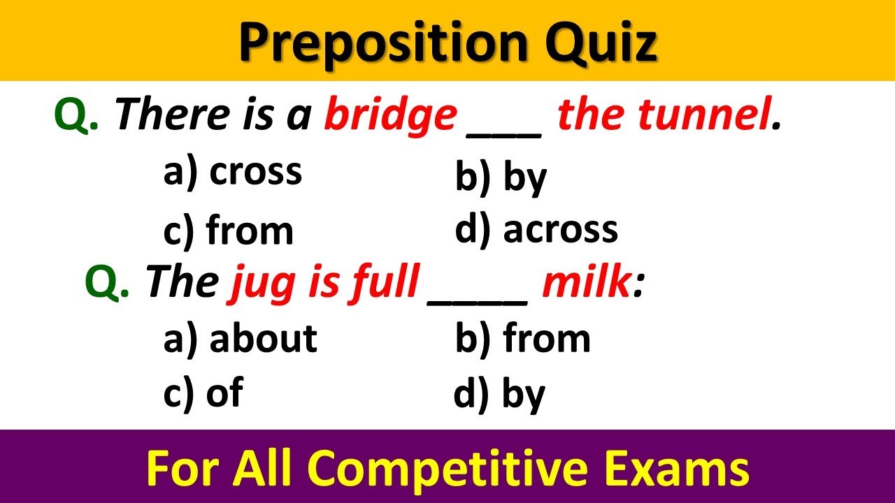 Preposition Quiz | Preposition | Preposition Mcqs | Preposition Test ...