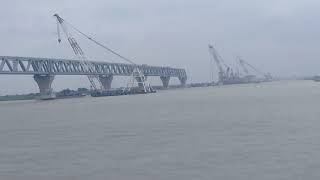 padma bridge view from mini ship/jajira point/under construction