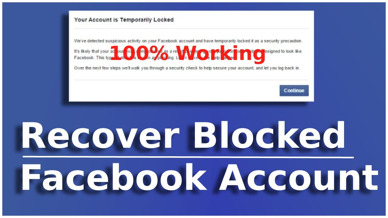 Facebook Account Is Locked How To Unlock | How To Remove Temporarily ...