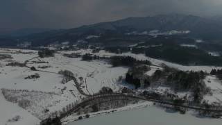 西蔵王高原にある「三本木沼」上空より（山形市）