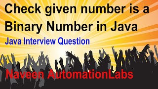 Check given number is a Binary Number in Java