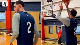 Lonzo Ball Showing His NEW Shooting Form! 1st Pelicans Practice Drill